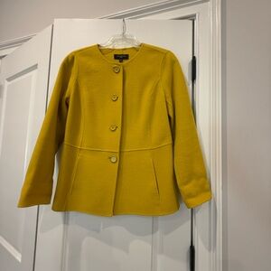 Talbots Women's Mustard Yellow Button-Front Pea Coat